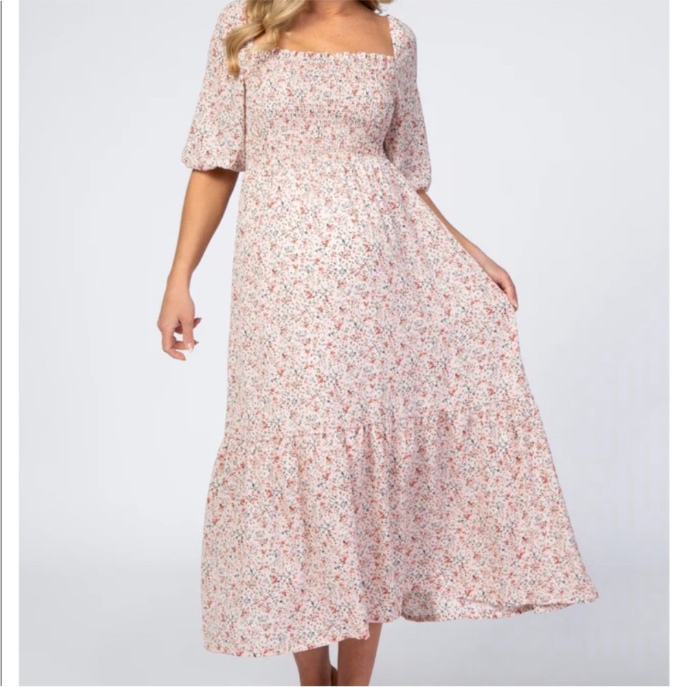 Pinkblush Pink and White Floral Midi Dress